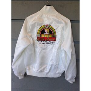 Vintage Westark Jacket Mens Medium White Little Darlin's Rock N Roll Palace 80s